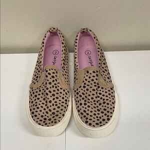 Cat & Jack Tan and Black Polka Dot Slip-On Sneakers